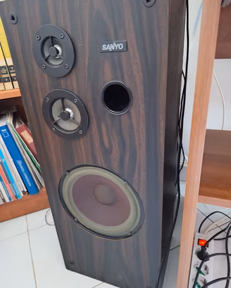 coppia casse acustiche sanyo 3vie vintage anni 80