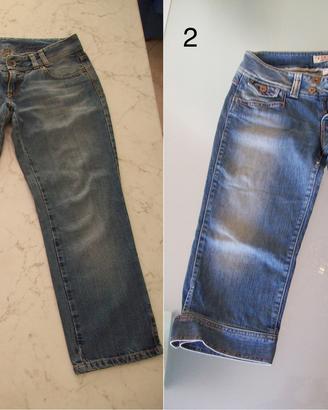 Jeans Pinocchietti donna firmati Gues e Benetton