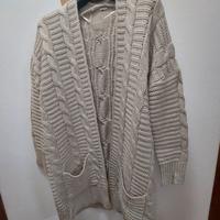 USD - Cardigan lungo lavorato con tasche 