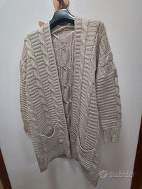 USD - Cardigan lungo lavorato con tasche 