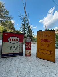 Lotto 3 contenitori vintage Esso Shell originali