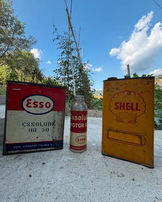Lotto 3 contenitori vintage Esso Shell originali