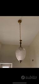 Lampadario vintage a goccia in vetro