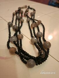 Collana multifilo con pietre