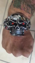 Bracciale teschio in acciaio