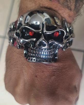 Bracciale teschio in acciaio