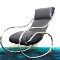 Poltrona a dondolo in metallo cromato By Heals