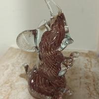 Statuina Elefante in vetro di Murano screziato
