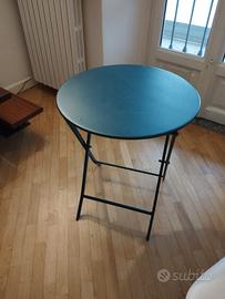 tavolo pieghevole in metallo per esterno blu 60cm