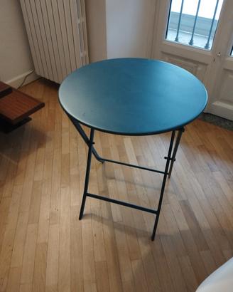 tavolo pieghevole in metallo per esterno blu 60cm