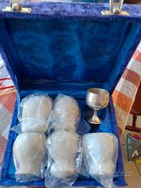 bicchieri metallo argento liquore 