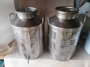 2 contenitori da lt. 50 in acciaio inox 18/10