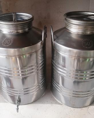2 contenitori da lt. 50 in acciaio inox 18/10