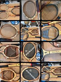 Vecchie racchette (6) da tennis in legno