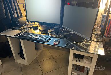 Scrivania Tavolino Ikea Con Vetro Vetro Temperato Scrivanie Vetro