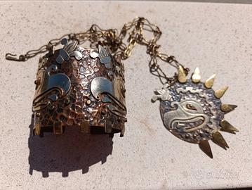Gioielli vintage collana e bracciale rigido