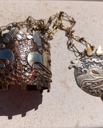 Gioielli vintage collana e bracciale rigido