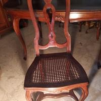 Sedie (6) legno intagliato, paglia di Vienna