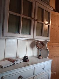 credenza country in legno massello Blanc Mericlò
