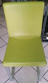  SEDIE pelle vera gambe acciaio inox