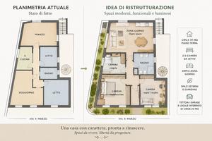 Villa indipendente con giardino in pieno centro
