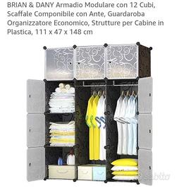 Mobile componibile per abbigliamento e giochi