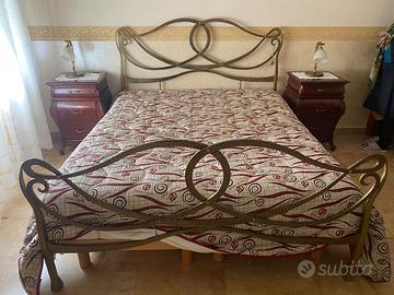 Letto matrimoniale + divanetto in ferro battuto