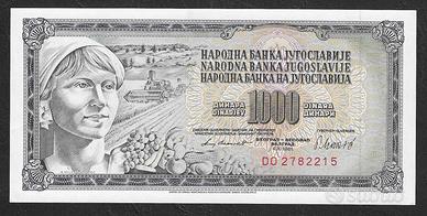 Jugoslavia - banconota FdS UNC da 1000 Dinari - 81