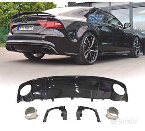 DIFFUSORE AUDI A7 16-18 LOOK RS7 TERMINALI DI SCAR