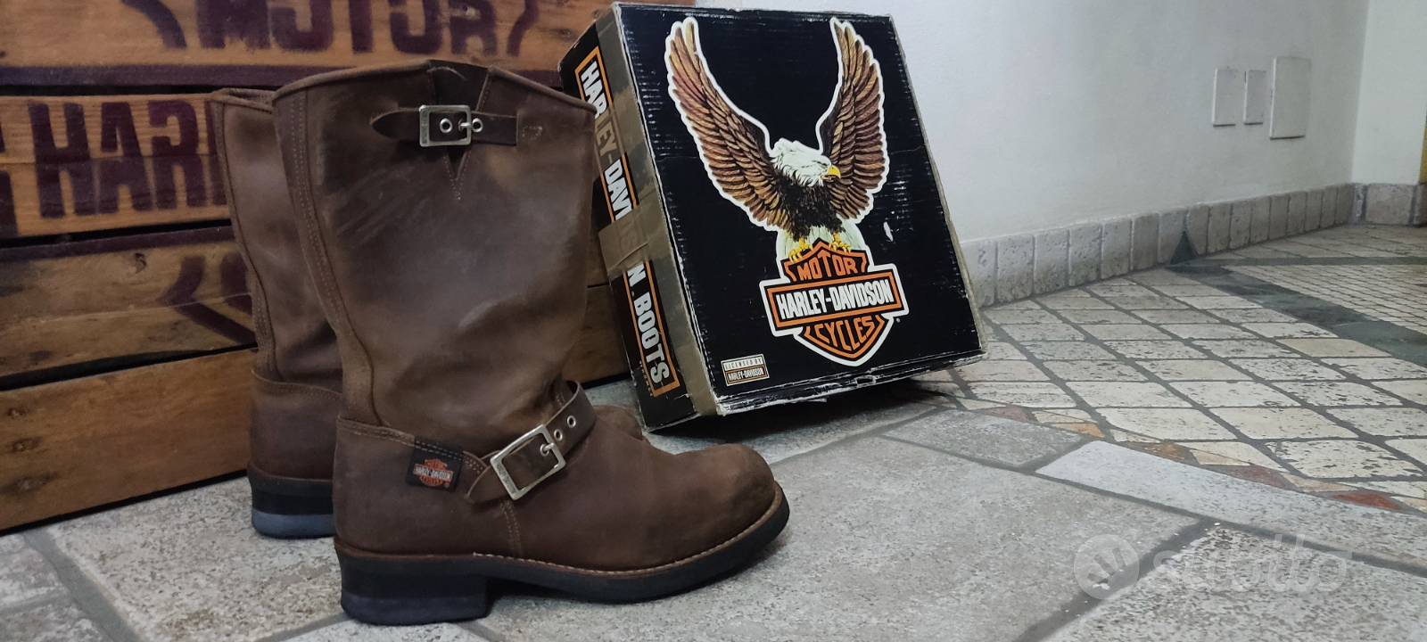 Harley davidson stivali outlet marroni