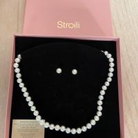 Parure collana e orecchini perle