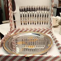 Set da dolce FBG-Acciao 18/10 con dettagli in oro