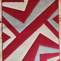 Tappeto Moderno Geometrico 98x143 - Rosso Borgogna