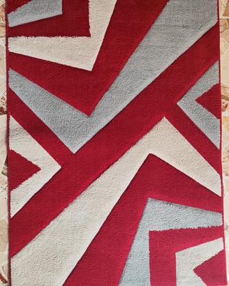 Tappeto Moderno Geometrico 98x143 - Rosso Borgogna