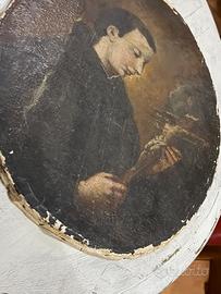Dipinto antico epoca 700 olio su tela