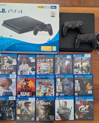 Ps4 slim 500gb - 2 controller - 15 giochi