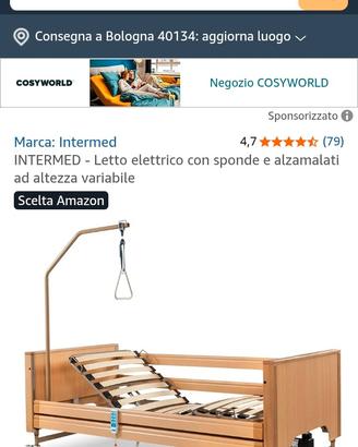 Letto elettrico con sponde e alzamalati ad altezza