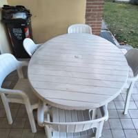 Set da giardino: tavolo ovale + 5 sedie