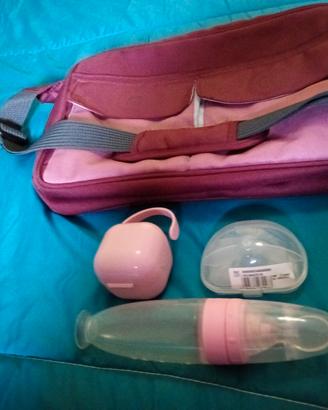 borsa passeggino,paracapezzoli, miscelatore pappa 