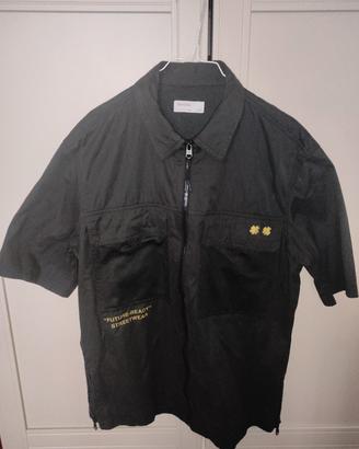 Camicia maniche corte oversize nera