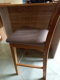 Tavolo penisola+ sgabelli in legno massello.