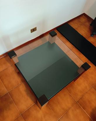 tavolo salotto legno e vetro 