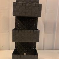 Portaoggetti scaffale in tessuto e ferro