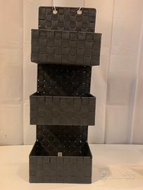 Portaoggetti scaffale in tessuto e ferro