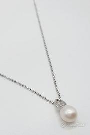 COD.821.25 COLLANA E CIONDOLO PERLA IN ORO 18K 750