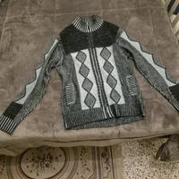 Maglione Uomo Zip Fantasia Geometrica