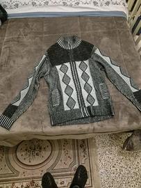 Maglione Uomo Zip Fantasia Geometrica