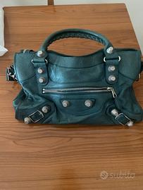 Borsa pelle BALENCIAGA GIANT CITY colore verde