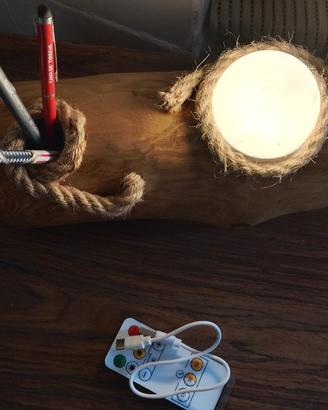 lampadina in legno a led ricaricabile 