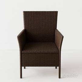 4 sedie in rattan marron nuove